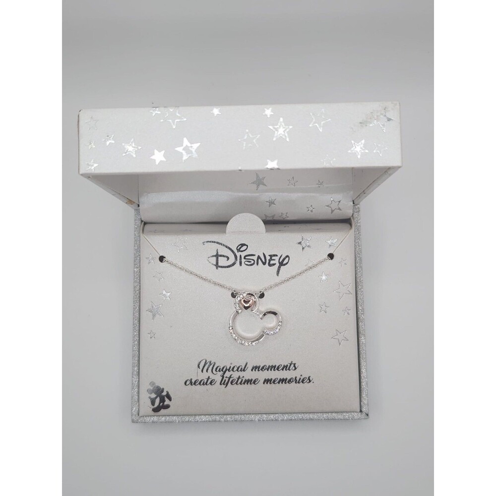 Brand New Disney Mickey Mouse Necklace – Sparkly Crystal Pendant in Gift Box!